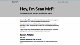 What Seanmcp.com website looked like in 2020 (3 years ago)