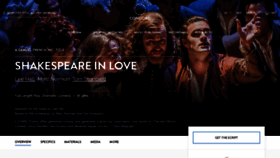 What Shakespeareinlove.com website looked like in 2020 (3 years ago)