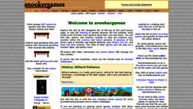 What Snookergames.co.uk website looked like in 2020 (3 years ago)