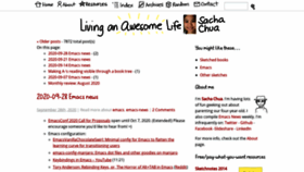 What Sachachua.com website looked like in 2020 (5 years ago)