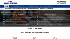 What Stubscreator.com website looked like in 2020 (3 years ago)