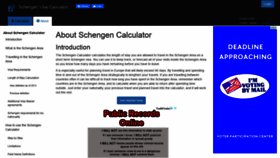 What Schengen-calculator.com website looked like in 2020 (3 years ago)