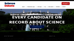 What Sciencedebate.org website looked like in 2020 (3 years ago)