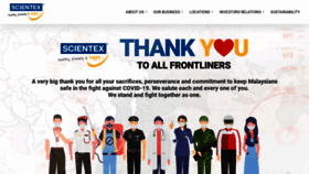 What Scientex.com.my website looked like in 2020 (3 years ago)