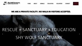 What Shywolfsanctuary.org website looked like in 2020 (3 years ago)