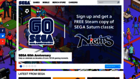 What Sega.com website looked like in 2020 (3 years ago)