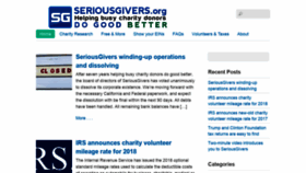 What Seriousgivers.org website looked like in 2020 (3 years ago)