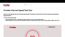 What Speedtest.frontier.com website looked like in 2020 (3 years ago)