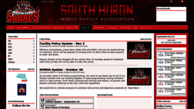 What Southhuronminorhockey.ca website looked like in 2020 (3 years ago)