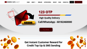 What Sms123.net website looked like in 2020 (3 years ago)