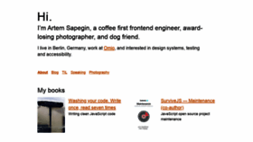What Sapegin.me website looked like in 2020 (3 years ago)