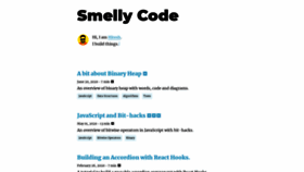 What Smellycode.com website looked like in 2020 (3 years ago)