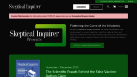 What Skepticalinquirer.org website looked like in 2020 (3 years ago)