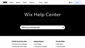 What Support.wix.com website looked like in 2020 (3 years ago)