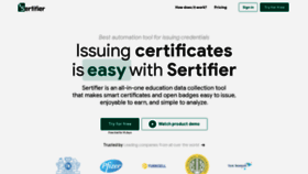 What Sertifier.com website looked like in 2020 (3 years ago)