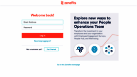 What Secure.zenefits.com website looked like in 2020 (3 years ago)