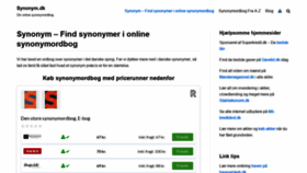 What Synonym.dk website looked like in 2020 (3 years ago)
