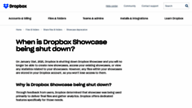 What Showcase.dropbox.com website looked like in 2021 (3 years ago)