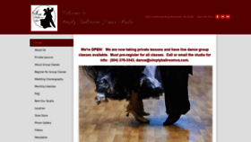 What Simplyballroomva.com website looked like in 2021 (3 years ago)