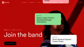 What Spotifyjobs.com website looked like in 2021 (3 years ago)