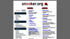 What Snooker.org website looked like in 2021 (3 years ago)