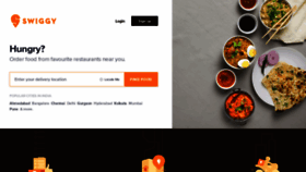 What Swiggy.com website looked like in 2021 (3 years ago)