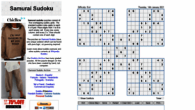 What Samurai-sudoku.com website looked like in 2021 (3 years ago)