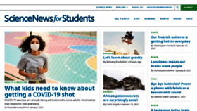 What Sciencenewsforstudents.org website looked like in 2021 (3 years ago)