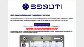 What Senuti.org website looked like in 2021 (3 years ago)