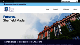What Sheffield.ac.uk website looked like in 2021 (3 years ago)