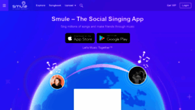 What Smule.com website looked like in 2021 (3 years ago)