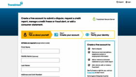 What Service.transunion.com website looked like in 2021 (3 years ago)