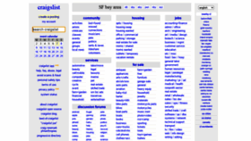 What Sfbay.craigslist.org website looked like in 2021 (3 years ago)