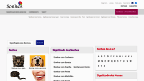What Sonhos.com.br website looked like in 2021 (3 years ago)