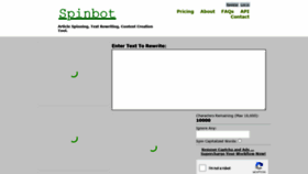 What Spinbot.com website looked like in 2021 (3 years ago)