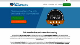 What Sendblaster.com website looked like in 2021 (3 years ago)