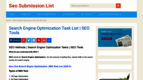 What Seosubmissionlist.com website looked like in 2021 (3 years ago)