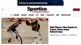 What Sportico.com website looked like in 2021 (5 years ago)