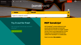 What Sanakirja.fi website looked like in 2021 (3 years ago)