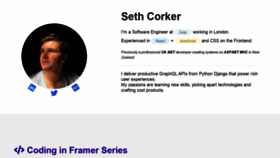 What Sethcorker.com website looked like in 2021 (3 years ago)