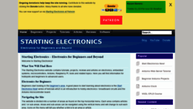 What Startingelectronics.org website looked like in 2021 (3 years ago)