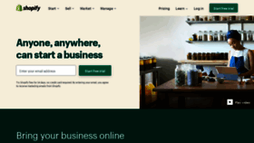What Shopify.com.au website looked like in 2021 (3 years ago)