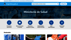 What Salud.gob.ar website looked like in 2021 (3 years ago)