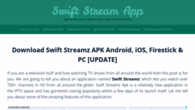 What Swiftstreamapk.com website looked like in 2021 (3 years ago)