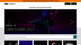 What Seetickets.us website looked like in 2021 (3 years ago)