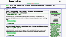 What Speedyminds.com website looked like in 2021 (3 years ago)