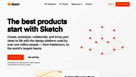 What Sketch.com website looked like in 2021 (3 years ago)