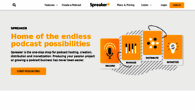 What Spreaker.com website looked like in 2021 (3 years ago)