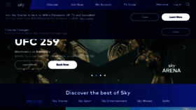 What Sky.co.nz website looked like in 2021 (3 years ago)