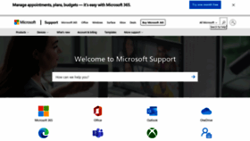 What Support.microsoft.com website looked like in 2021 (3 years ago)